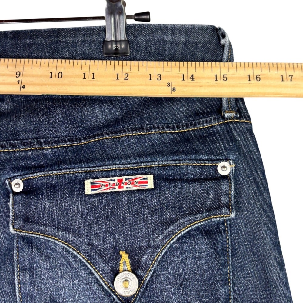 Hudson Jeans Women 29 Blue Straight Leg Double Button Flap Pocket Denim Pants - Picture 7 of 7